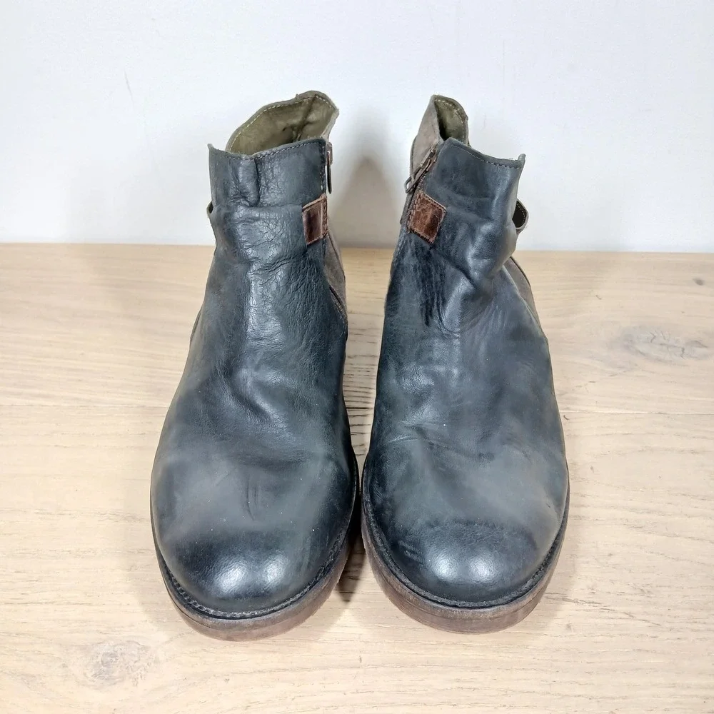 Coxx Borba McArter Boots Mens 12 Black Leather Ankle Moto Casual